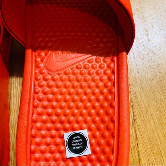 NWT Stussy x Nike Benassi Red Slides - Picture 8 of 15
